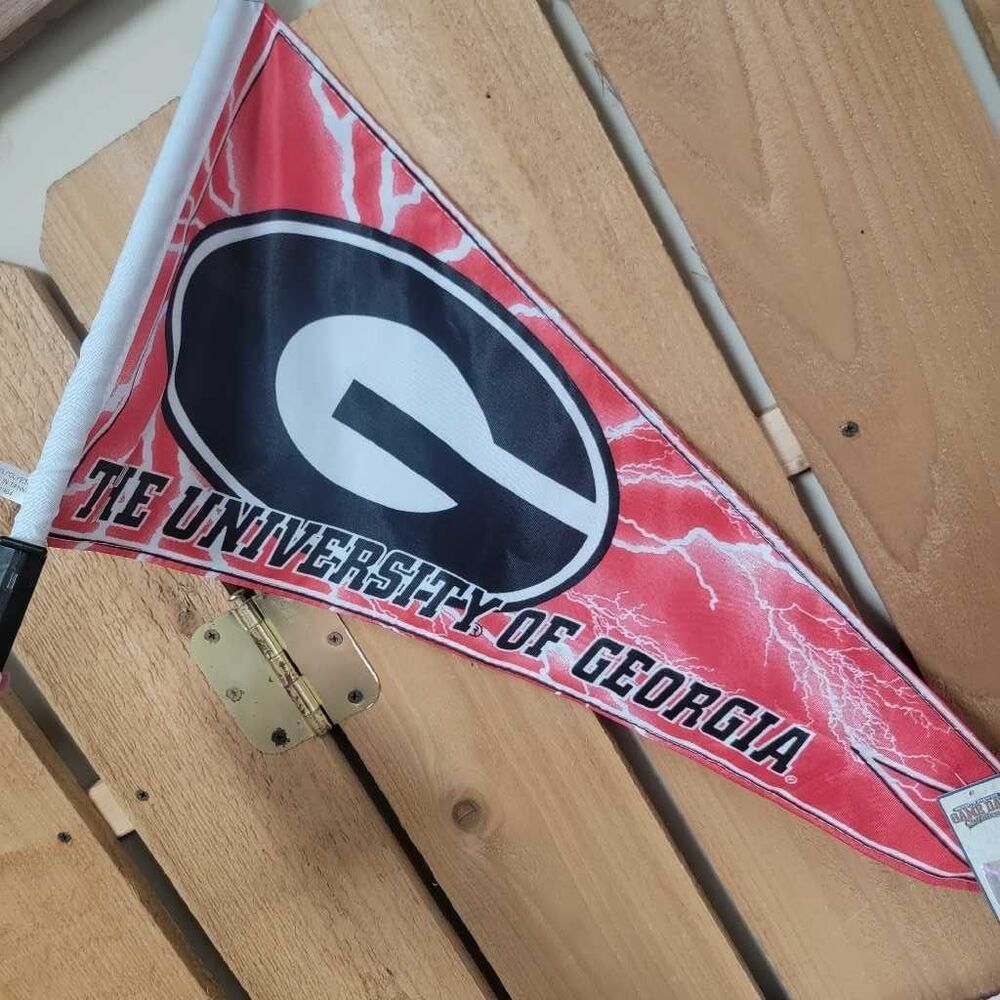 University of Georgia Bulldogs Car Pennant Flag NCAA Football Lightning RedBlack